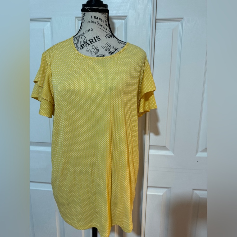 Adrianna Papell  large yellow and white polka dots Large $5 final